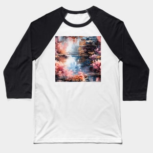 Monet Style Water Lilies 16 Baseball T-Shirt